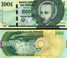 *100 000 Guaranies Paraguaj 2017 (2018), P240c UNC - Kliknutím na obrázok zatvorte -